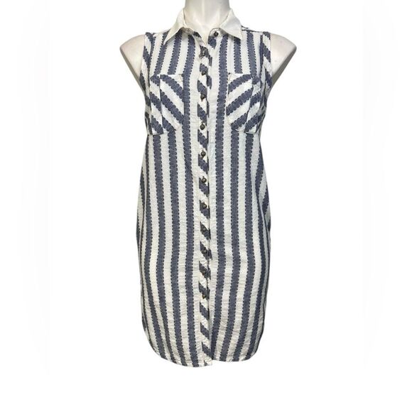 Anthropologie Blue and White Striped Tunic - Picture 2 of 6